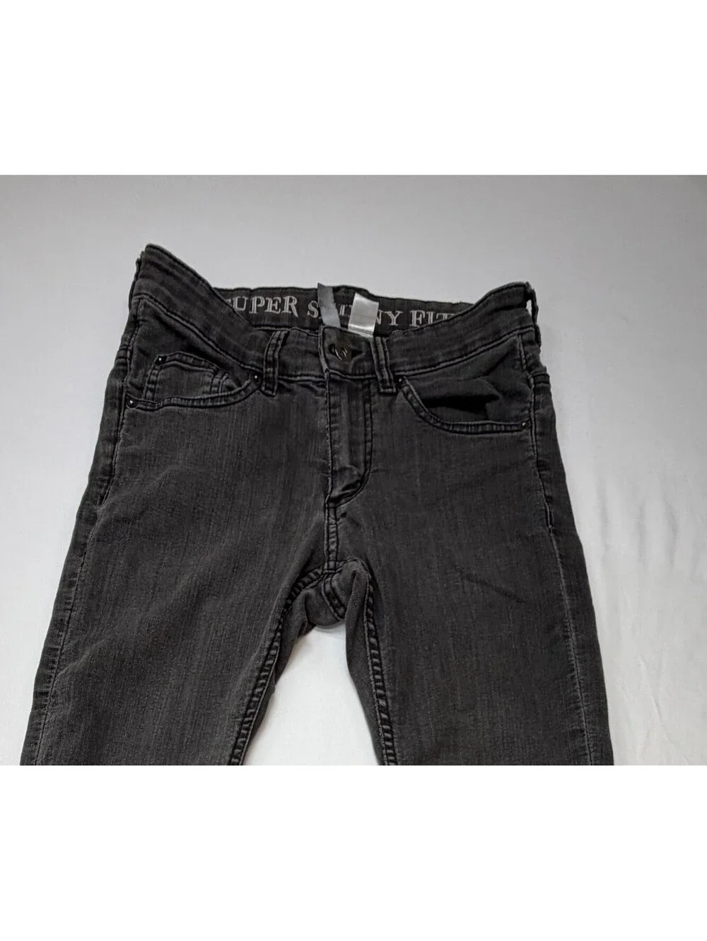 Divided by H&M Men's Super Skinny Jeans Distressed Slim Fit Stretch Size 28 Grey